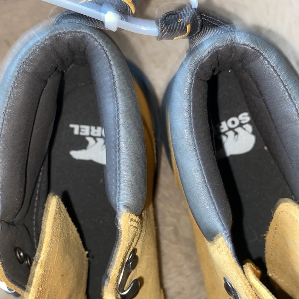 Sorel Hi Line Lace Up Size 8 1/5 Geo Yellow Hiking Boots Brand New Without tags - Picture 4 of 6